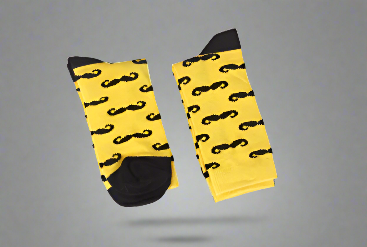 Whiskered Style Moustache Socks