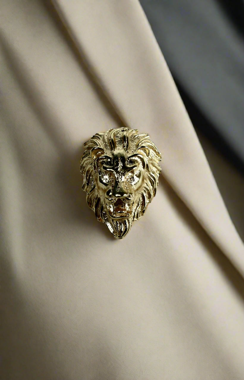 Lion Face Brooch