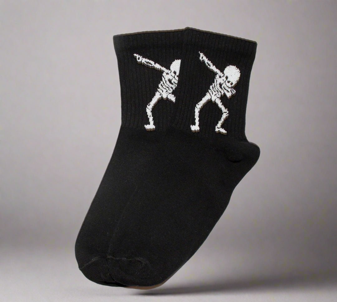 Black Skeleton Dab Socks