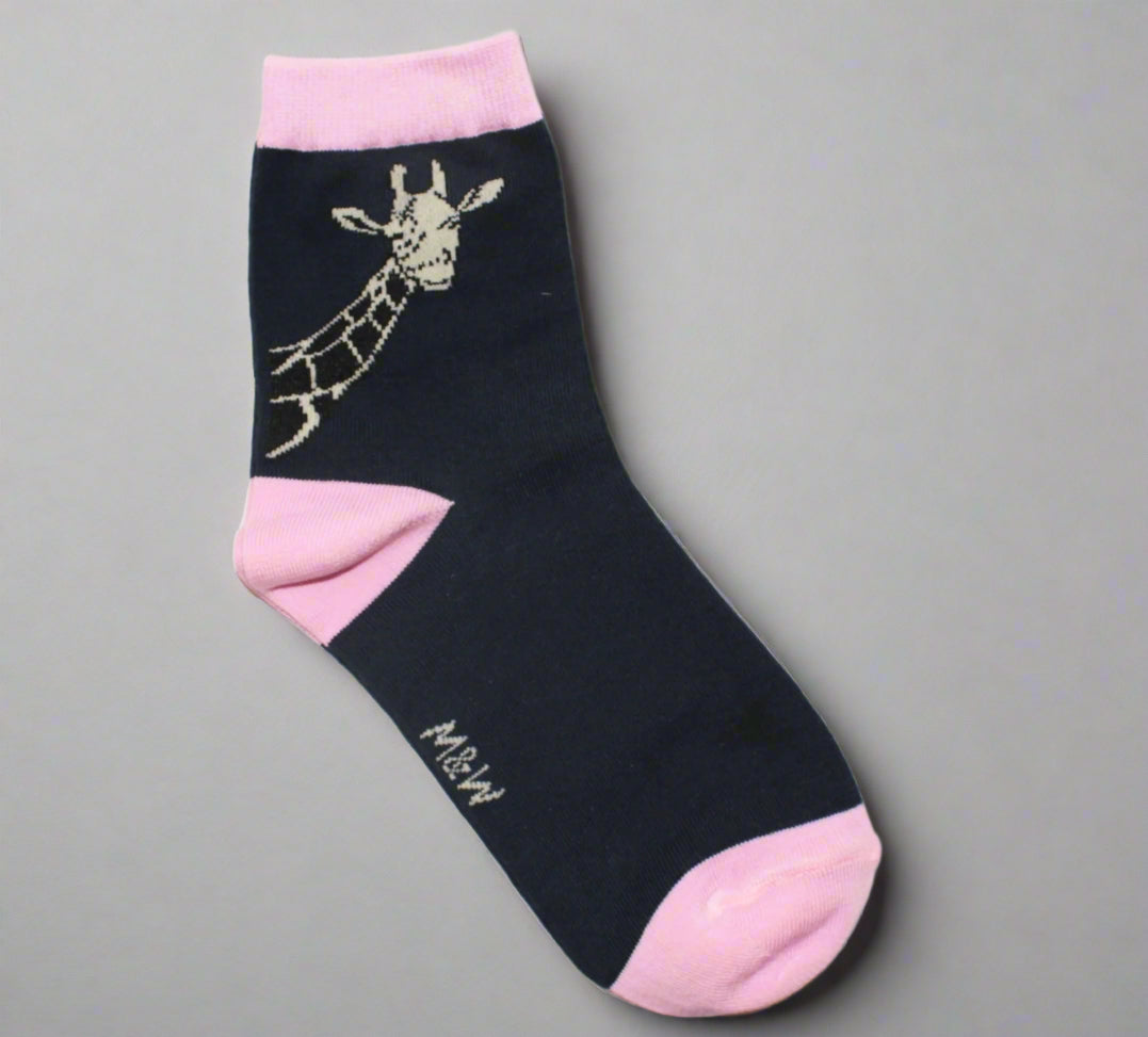 Blue and Pink Giraffe Socks