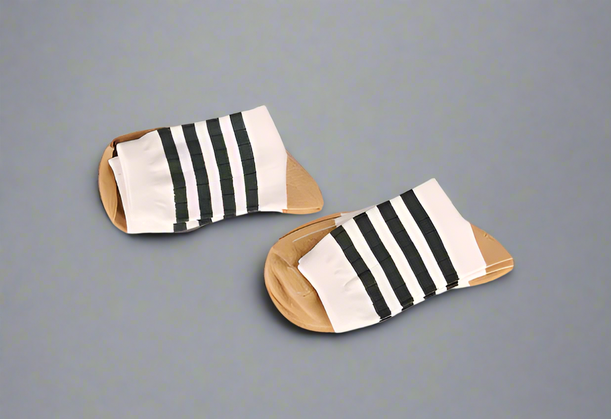 Classic Tan and Green Stripe Socks