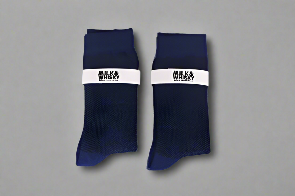 Classy Blue Herringbone Design Socks