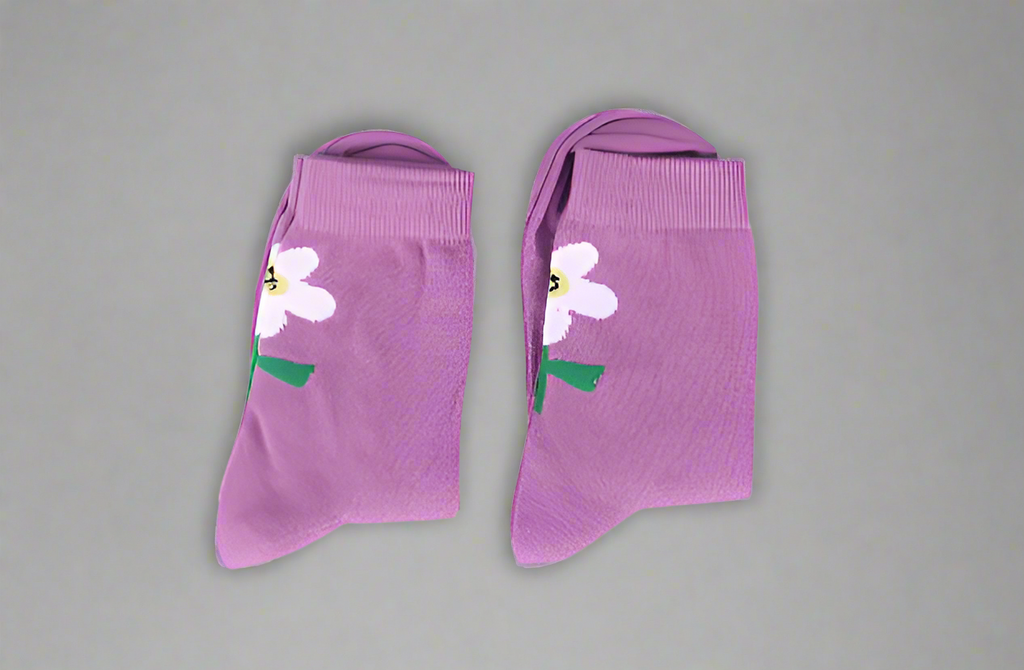 Purple Floral Socks