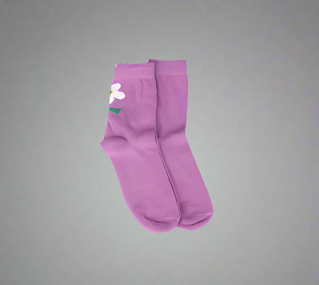 Purple Floral Socks
