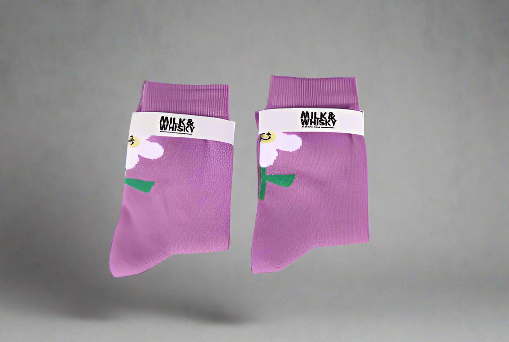 Purple Floral Socks