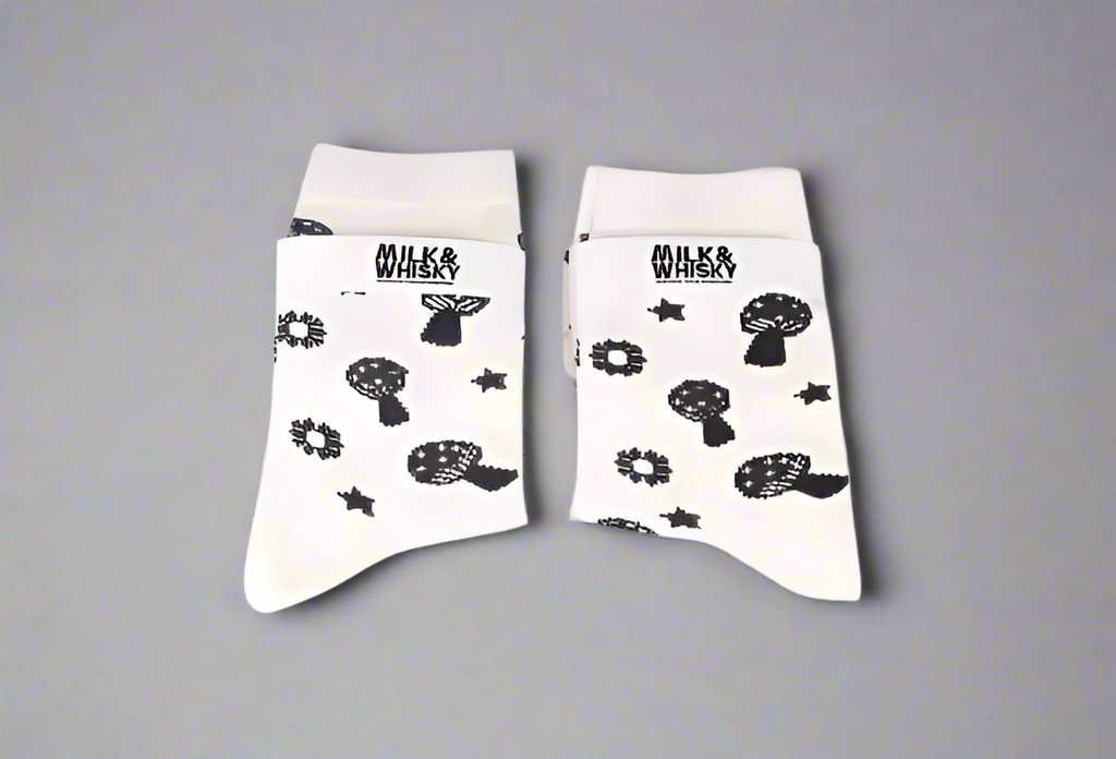 Whimsical Mushroom Star Socks