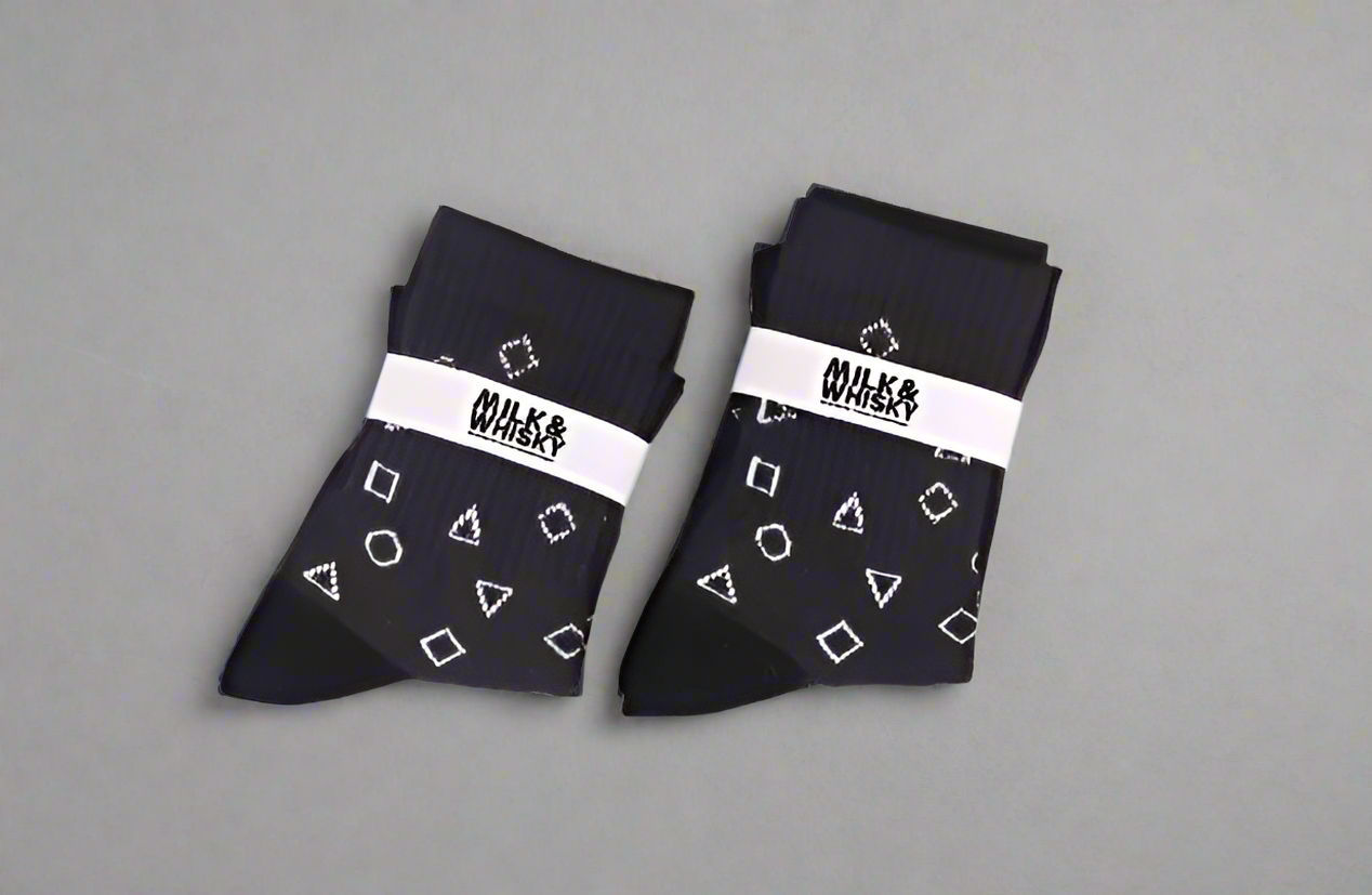 Black Geometric Socks