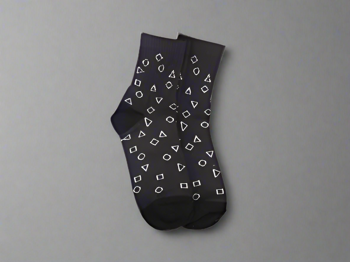 Black Geometric Socks