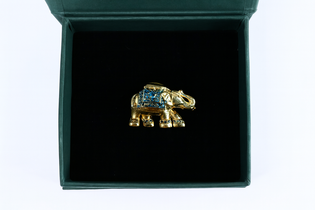 Enamel Elephant Brooch