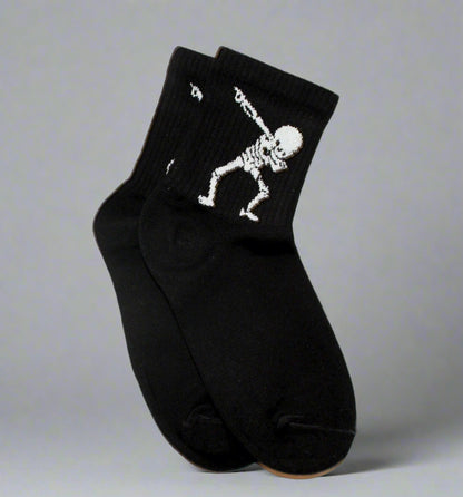 Black Skeleton Dab Socks