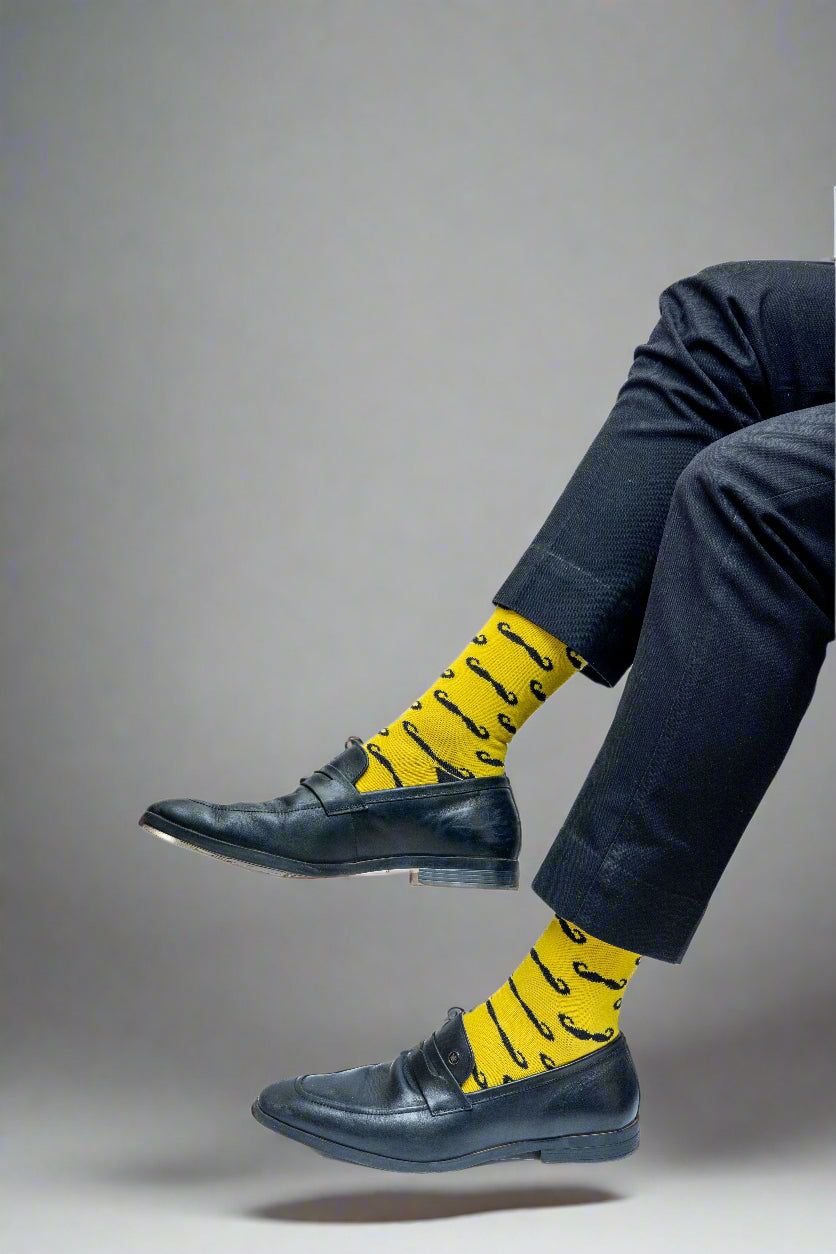 Whiskered Style Moustache Socks