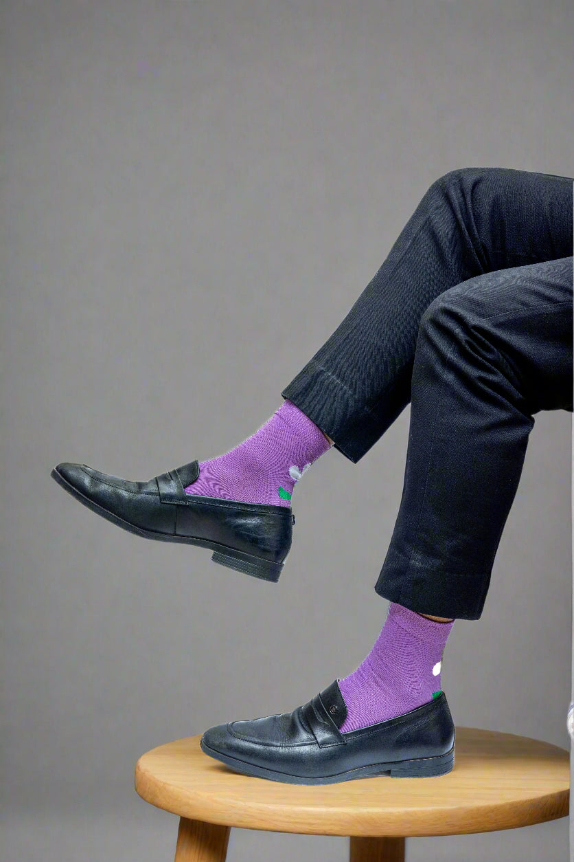 Purple Floral Socks