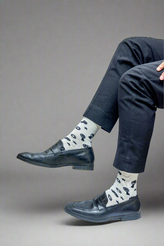 Whimsical Mushroom Star Socks